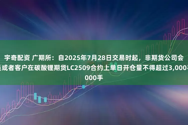 宇奇配资 广期所：自2025年7月28日交易时起，非期货公司会员或者客户在碳酸锂期货LC2509合约上单日开仓量不得超过3,000手